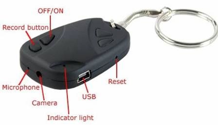Spy Keychain Hidden Recorder Camera 8G