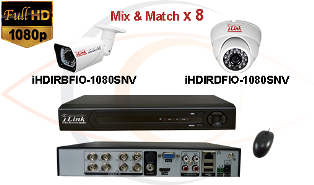 CCTV HD Security Camera System Tribrid 1080p Standalone 8 Port DVR w/ 1080p HD Coax Cameras