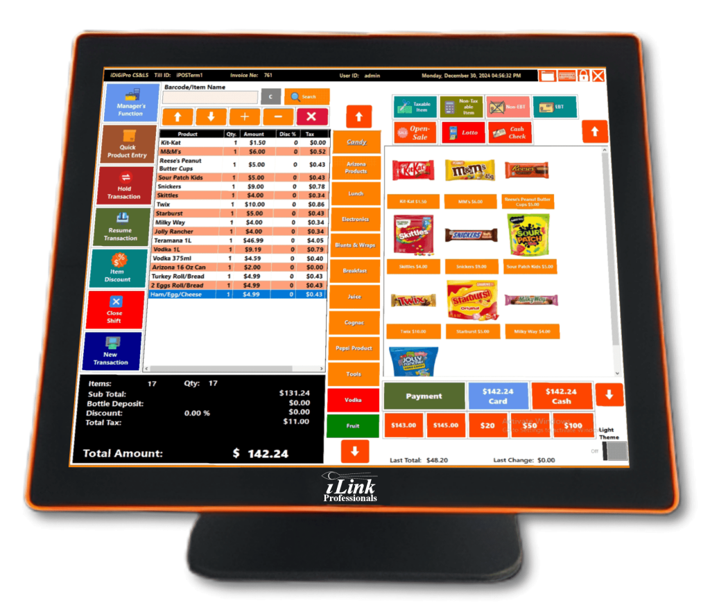 iDiGiPro CS & LS POS terminal – light theme
