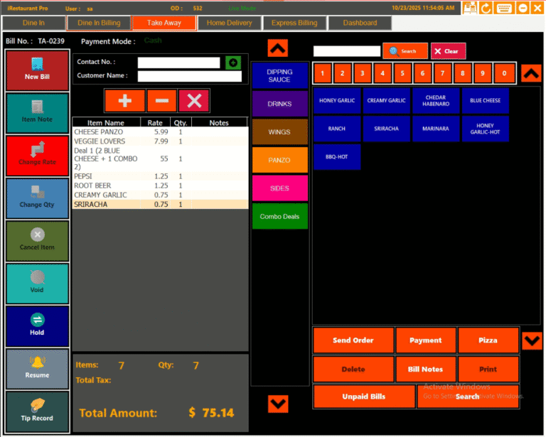 irestaurant takeaway