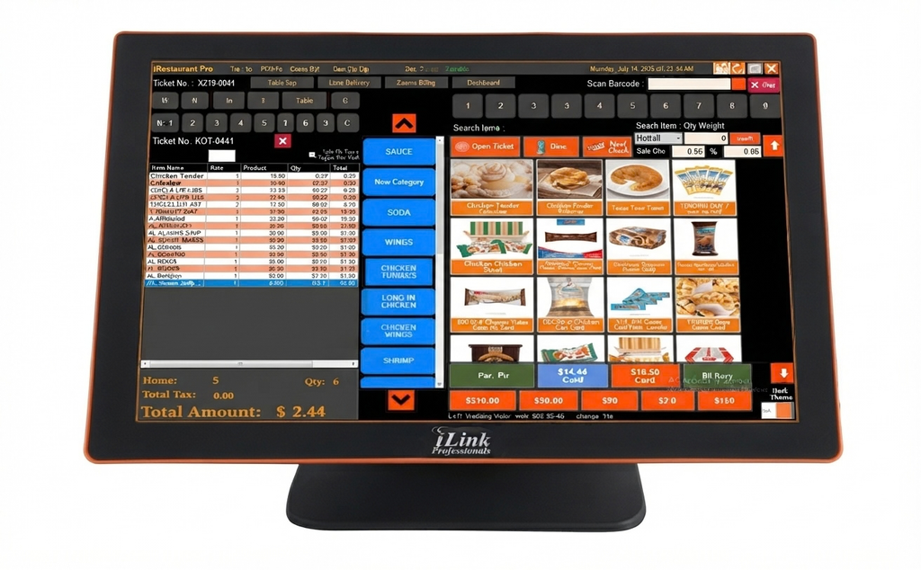 iRestaurantPro restaurant POS and back office screen