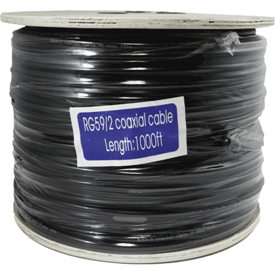 1000ft RG59 Coaxial Cable with Two 18g Power Wires