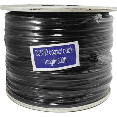500ft RG59 Coaxial Cable with Two 18g Power Wires