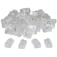 RJ45 Cat Connector for Cat5 or Cat5e Ethernet Network/Internet Cables - 100pcs
