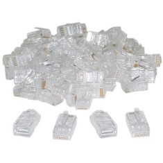 RJ45 Cat Connector for Cat6 or Cat6e Ethernet Network/Internet Cables - 100pcs