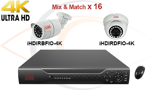 CCTV HD Security Camera System 5-in-1 4K Standalone 16 Port DVR w/ 8MP HD Coax Cameras