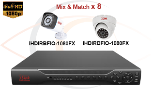 CCTV HD Security Camera System 6-in-1 1080p Standalone 8 Port DVR w/ 1080p HD Coax Cameras