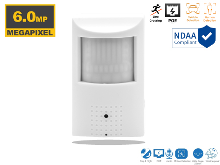 6MP H.265 Indoor Human Detect Motion PIR PoE IP Camera