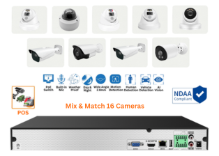 16 Port 4K 8MP NVR and Camera kit with Support for POS and VCA