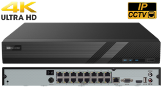 16 Port 4K 8MP Network Video Recorder built in PoE with Support for POS and VCA